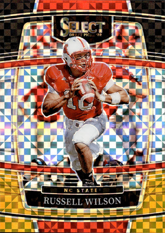 2022 Russell Wilson Panini Select Draft Picks BLACK AND GOLD SQUARES 026/100 #77 Denver Broncos