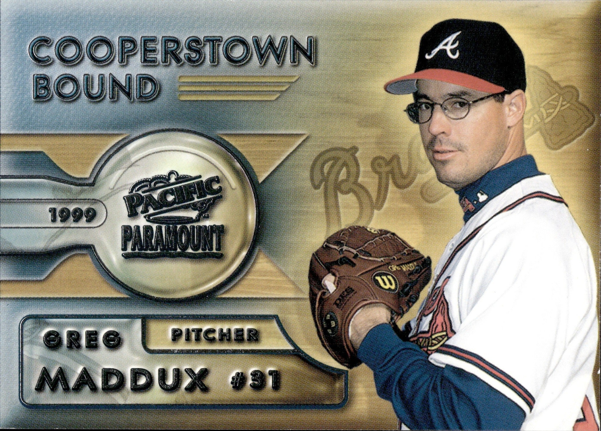 1999 Greg Maddux Pacific Paramount COOPERSTOWN BOUND #1 Atlanta Braves HOF
