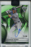 2025 Connor Norby Topps Chrome Black GREEN REFRACTOR ROOKIE AUTO 21/99 AUTOGRAPH RC #CBA-CN Miami Marlins