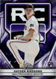2025 Hayden Birdsong Topps Chrome Black ROOKIE DESIGN VARIATION PURPLE REFRACTOR 24/75 RC #49 San Francsico Giants