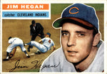 1956 Jim Hegan Topps WHITE BACK #48 Cleveland Indians BV $30