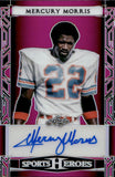 2024 Mercury Morris Leaf Sports Heroes PINK AUTO 15/15 AUTOGRAPH #BA-MM1 Miami Dolphins