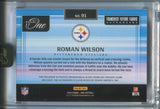 2024 Roman Wilson Panini One RED ROOKIE FRANCHISE FUTURE FABRICS JUMBO PATCH AUTO 20/49 AUTOGRAPH RELIC RC #91 Pittsburgh Steelers