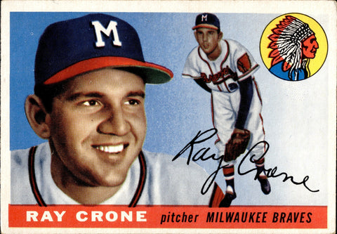 1955 Ray Crone Topps #149 Milwaukee Braves BV $25