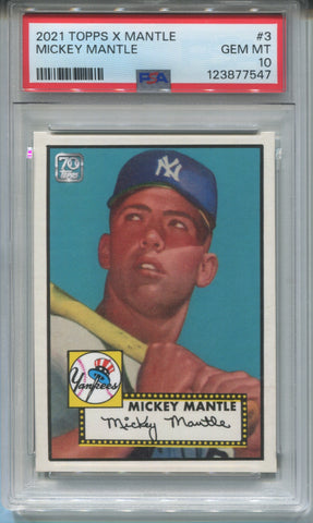2021 Mickey Mantle Topps x Mantle REPRINT PSA 10 #3 New York Yankees 7547
