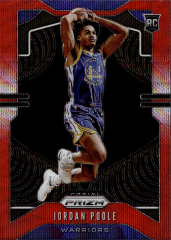 2019-20 Jordan Poole Panini Prizm RUBY WAVE ROOKIE RC #272 Golden State Warriors