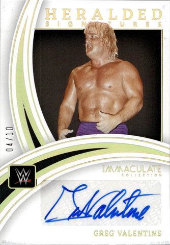 2022 Greg "The Hammer" Valentine Panini Immaculate WWE HERALDED SIGNATURES GOLD AUTO 04/10 AUTOGRAPH #HS-GVL WWE Legend