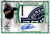 2020 Jasson Dominguez Leaf Trinity LOGO PATCH AUTO 27/50 AUTOGRAPH RELIC #PA-JD1 New York Yankees