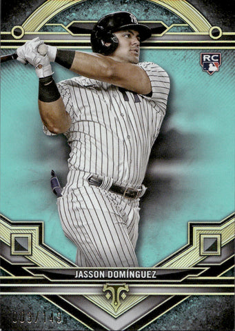 2024 Jasson Dominguez Topps Triple Threads AQUAMARINE ROOKIE 003/149 RC #29 New York Yankees