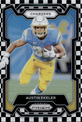 2023 Austin Ekler Panini Prizm BLACK & WHITE CHECKERBOARD #153 Los Angeles Chargers