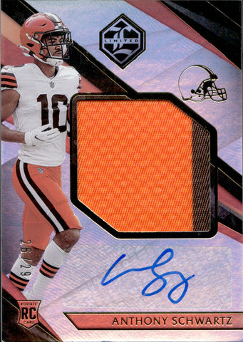 2021 Anthony Schwartz Panini Limited ROOKIE SPOTLIGHT HOLOGRAPHIC PATCH AUTO 26/29 AUTOGRAPH RELIC RC #173 Cleveland Browns