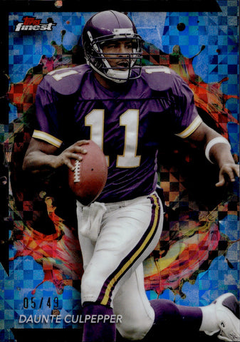 2024 Daunte Culpepper Topps Finest BLUE CHECKERBOARD REFRACTOR 5/49 Minnesota Vikings #226