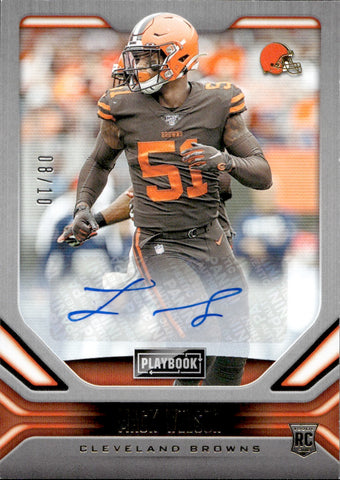 2019 Mack Wilson Panini Playbook SILVER ROOKIE AUTO 08/10 AUTOGRAPH RC #187 Cleveland Browns