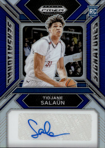 2024 Tidjane Salaun Panini Prizm Draft SENSATIONAL SIGNATURES BLUE ROOKIE AUTO 3/149 Charlotte Hornets #SS-TJS