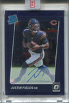 2021 Justin Fields Donruss Optic PURPLE RATED ROOKIE AUTO 21/50 AUTOGRAPH #204 Chicago Bears