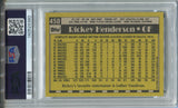 1990 Rickey Henderson Topps PSA 8 #450 Oakland A's HOF 9380