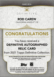 2021 Rod Carew Topps Definitive JUMBO JERSEY AUTO 16/30 AUTOGRAPH RELIC #DARC-RCA California Angels HOF