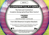 2022 Pedro Leon Topps Inception DUAL JERSEY AUTO 109/200 AUTOGRAPH RELIC #IADR-PL Houston Astros