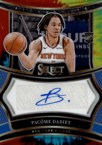 2024-25 Pacome Dadiet Panini Select ROOKIE TIE DYE AUTO 14/25 AUTOGRAPH RC #RS-DAD New York Knicks