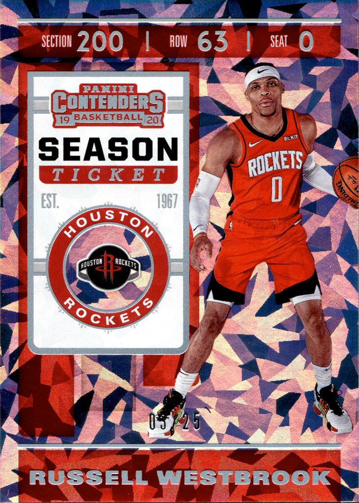 2019-20 Russell Westbrook Panini Contenders CRACKED ICE 03/25 #90 Hous