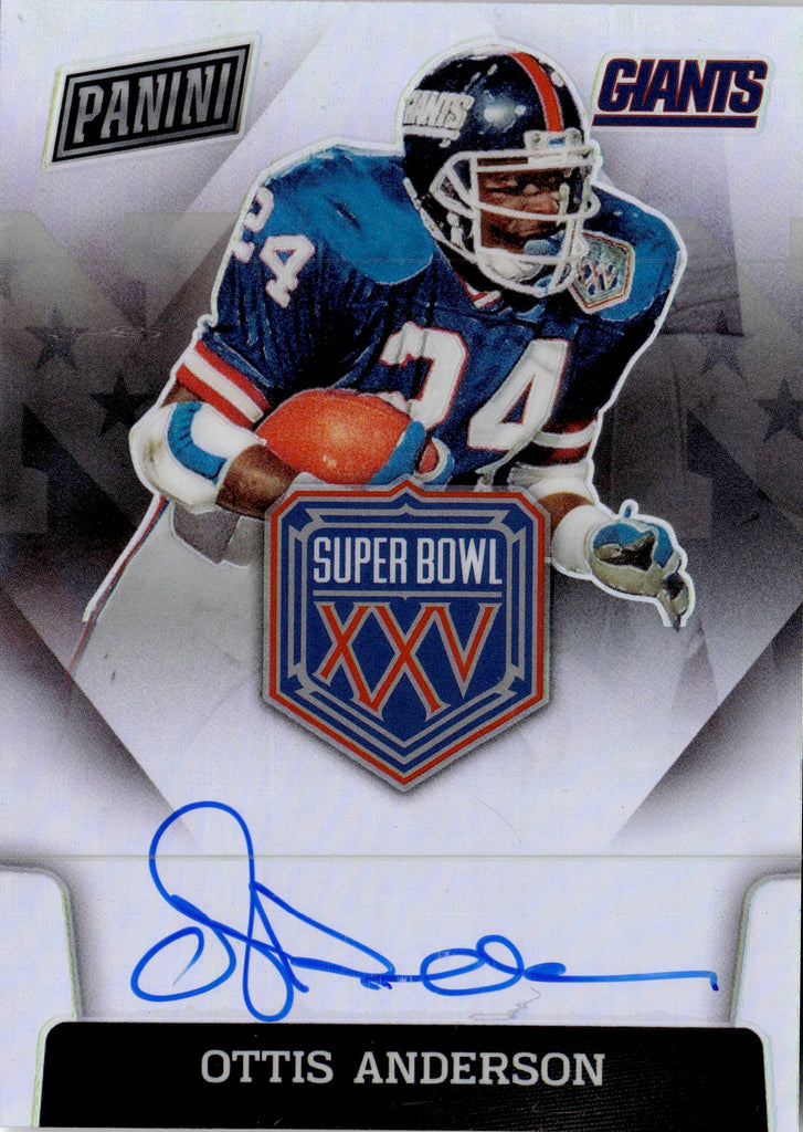 2022 Ottis Anderson Panini Select SUPER BOWL SIGNATURES PRIZM AUTO AUT