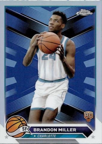 2023-24 Brandon Miller Topps Chrome REFRACTOR ROOKIE RC #127 Charlotte Hornets