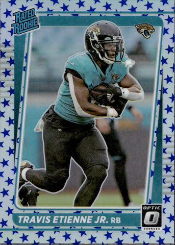 2021 Travis Etienne Jr. Donruss Optic STAR PRIZM RATED ROOKIE RC #214 Jacksonville Jaguars