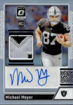 2023 Michael Mayer Donruss Optic HOLO SILVER ROOKIE PATCH AUTO 08/25 AUTOGRAPH RELIC RC #RPA-MM Las Vegas Raiders