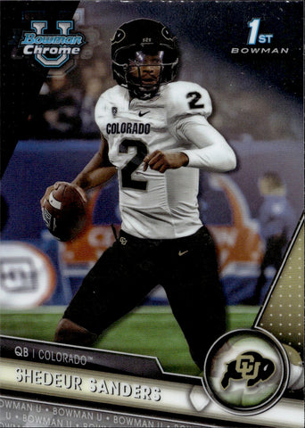2023 Shedeur Sanders Bowman University Chrome 1ST BOWMAN ROOKIE RC #16 Cleveland Browns