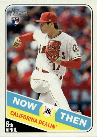 2018 Shohei Ohtani Topps Heritage NOW & THEN ROOKIE RC #NT-11 Anaheim Angels