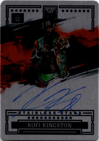 2023 Kofi Kingston Panini Impeccable WWE STAINLESS STARS AUTO 16/99 AUTOGRAPH #EM-KKG Friday Night Smackdown