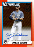 2025 Dylan Crews Topps Update 1990 DESIGN ROOKIE GOLD AUTO 06/50 AUTOGRAPH #90AU-DC Washington Nationals