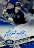 2017 Mitch Haniger Topps Chrome BLUE REFRACTOR ROOKIE AUTO 009/150 AUTOGRAPH RC #RA-MH Seattle Mariners