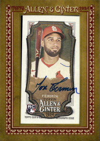 2024 Jose Fermin Topps Allen & Ginter ROOKIE MINI FRAMED AUTO AUTOGRAPH RC #MA-JF St. Louis Cardinals