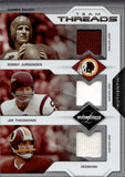 2007 Sammy Baugh Sonny Jurgensen Joe Theisman Leaf Limited TEAM THREADS TRIPLE JERSEY 070/100 RELIC #TT-9 Washington Redskins