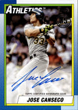 2025 Jose Canseco Topps 1990 DESIGN AUTO AUTOGRAPH #90B2-JC Oakland A's