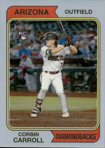 2023 Corbin Carroll Topps Heritage CHROME REFRACTOR ROOKIE 236/574 RC #209 Arizona Diamondbacks