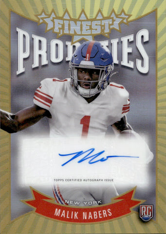 2024 Malik Nabers Topps Finest PRODIGIES ROOKIE AUTO AUTOGRAPH RC #P-MN New York Giants