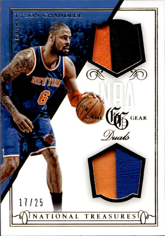 2013-14 Tyson Chandler Panini National Treasures GAME GEAR DUAL PRIME JERSEY PATCH 17/25 New York Knicks #70