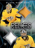2024-25 Juuse Saros Pekka Rinne Upper Deck Black Diamond DUAL JERSEY RELIC #DMDR-RS Nashville Predators