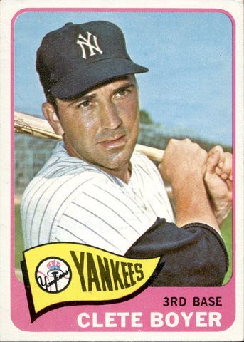1965 Clete Boyer Topps #475 New York Yankees BV $15