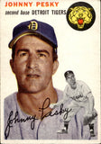 1954 Johnny Pesky Topps #63 Detroit Tigers BV $80