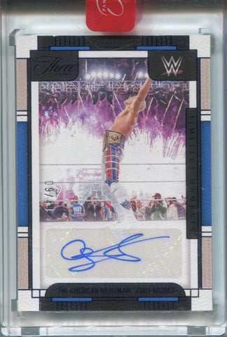 2024 "The American Nightmare" Cody Rhodes Panini Three Count WWE BLUE TIMELESS MOMENTS AUTO 09/49 AUTOGRAPH #TV-CRD Friday Night Smackdown