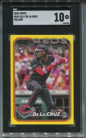 2024 Elly De La Cruz Topps Series 1 YELLOW BORDER ROOKIE RC SGC 10 #141 Cincinnati Reds 9225