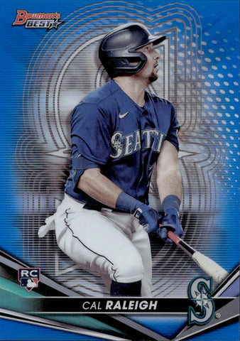 2022 Cal Raleigh Bowman's Best BLUE REFRACTOR ROOKIE 079/150 RC #6 Seattle Mariners