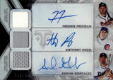 2015 Freddie Freeman Adrian Gonzalez Anthony Rizzo Topps Triple Threads TRIPLE JERSEY AUTO 28/36 AUTOGRAPH RELIC #TTARC-FRG Braves Dodgers Cubs *NRMT*