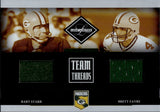 2006 Bart Starr Brett Favre Leaf Limited TEAM THREADS DUAL JERSEY 050/100 RELIC #TTC-3 Green Bay Packers HOF