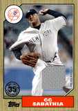 2022 CC Sabathia Topps Series 1 JERSEY 1987 DESIGN RELIC #87R-CS New York Yankees