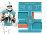 2021 Jaylen Waddle Panini Encased ROOKIE SAPPHIRE QUAD PATCH JERSEY 44/50 RELIC RC #RTM-JW Miami Dolphins