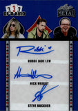 2025 Robbi Jade Lew Nick Wright Steve Buckner Leaf Metal Poker BLUE 3 OF A KIND TRIPLE AUTO 08/20 AUTOGRAPH #3K-7 World Series of Poker